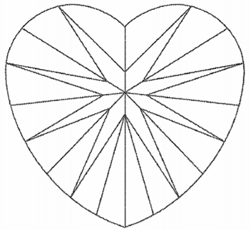 Fig. 7 from US Patent No. 8,353,181, showing a heart-shaped diamond.